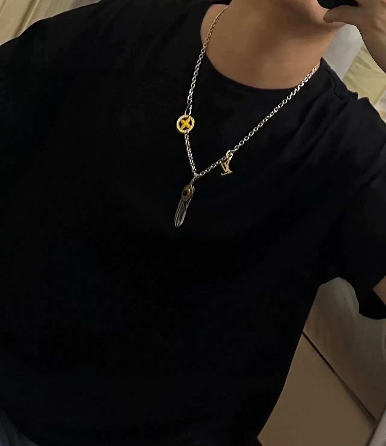 Louis Vuitton Multi-Charm Feather and Flower Pendant Necklace 2