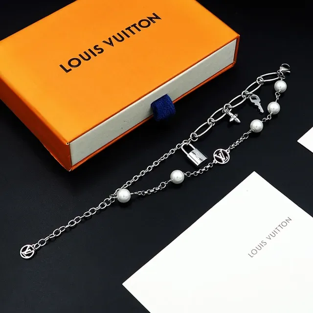 Louis Vuitton Multi-Charm Pearl and Monogram Silver Bracelet 6