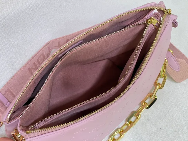 Louis Vuitton मल्टी पोचेट एक्सेसॉयर्स पिंक गोल्ड एम्बॉस्ड मोनोग्राम चमड़े का मेसेंजर बैग 4