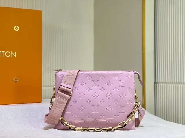 Louis Vuitton मल्टी पोचेट एक्सेसॉयर्स पिंक गोल्ड एम्बॉस्ड मोनोग्राम चमड़े का मेसेंजर बैग 5