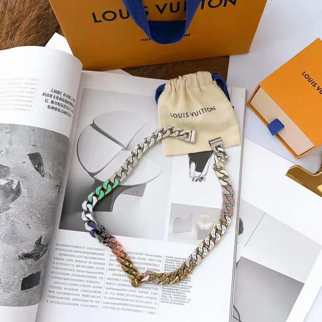 Louis Vuitton 多色 搪瓷 花押图案 曲链 项链 2