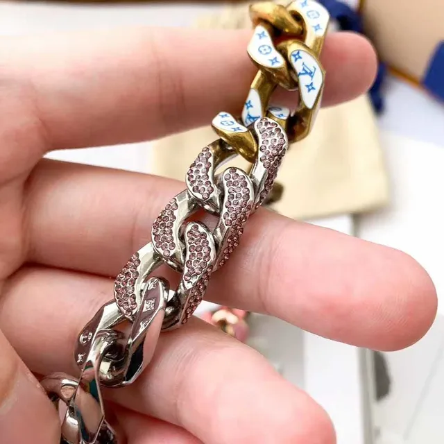 Louis Vuitton 多色 搪瓷 花押图案 曲链 项链 6
