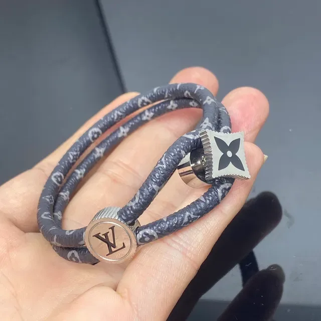 Louis Vuitton Navy White Rope-Cord Construction Double-Wrap Bracelet 2