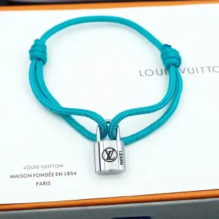 لويس فيتون Padlock Charm Turquoise حبل مضفر سوار