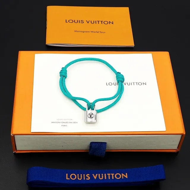 لويس فيتون Padlock Charm Turquoise حبل مضفر سوار 2