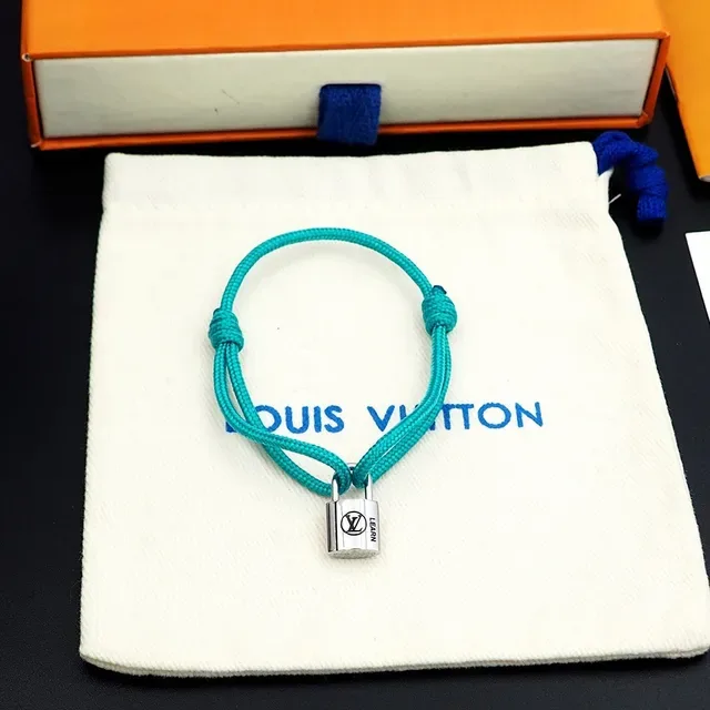 لويس فيتون Padlock Charm Turquoise حبل مضفر سوار 4