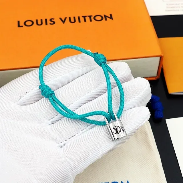 لويس فيتون Padlock Charm Turquoise حبل مضفر سوار 6