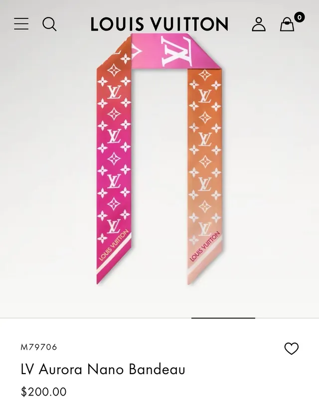 Louis Vuitton Pink Orange Monogram-Print Silk Scarf 2