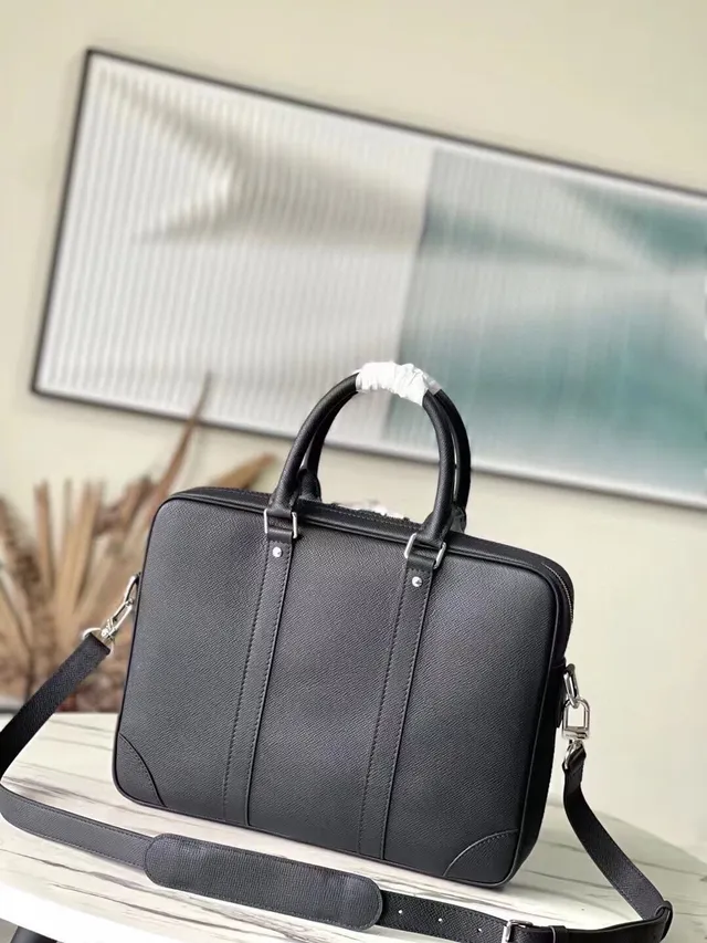 Louis Vuitton Portefeuille 黑色银色 结构纹理 皮革 手袋 4