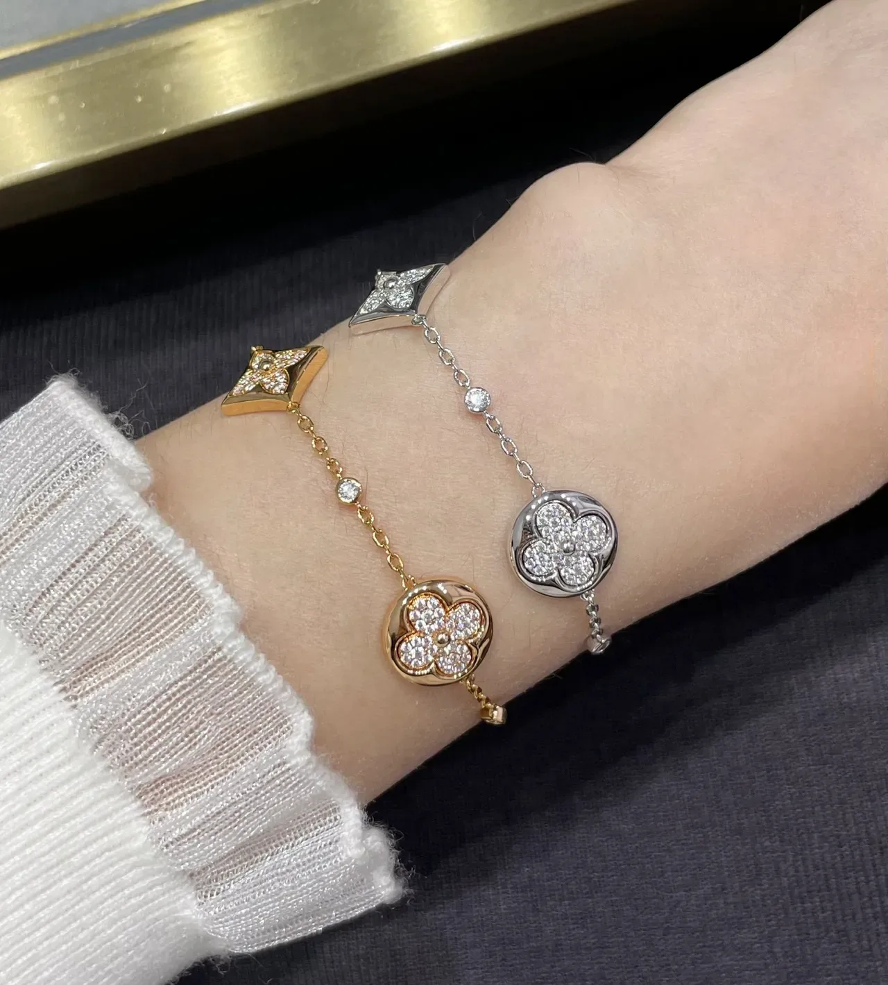 Louis Vuitton Quatrefoil Pavé Flower Bracelet 11