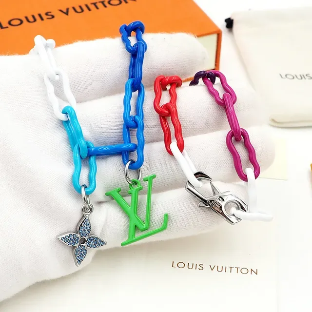 Louis Vuitton Rainbow Chain Multicolor Resin Multi-Link Construction Necklace 6