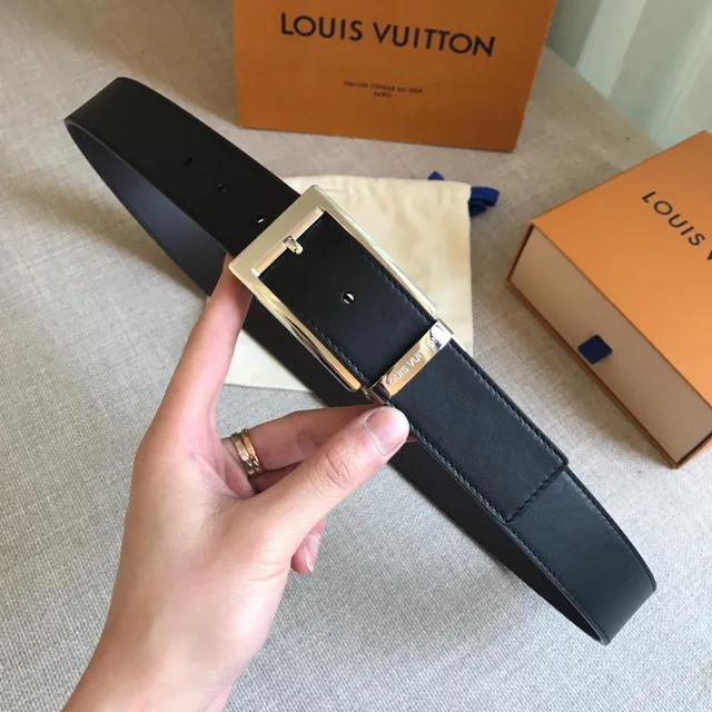 Louis Vuitton Reversible Belt Brown Monogram Gold Leather Belt 10