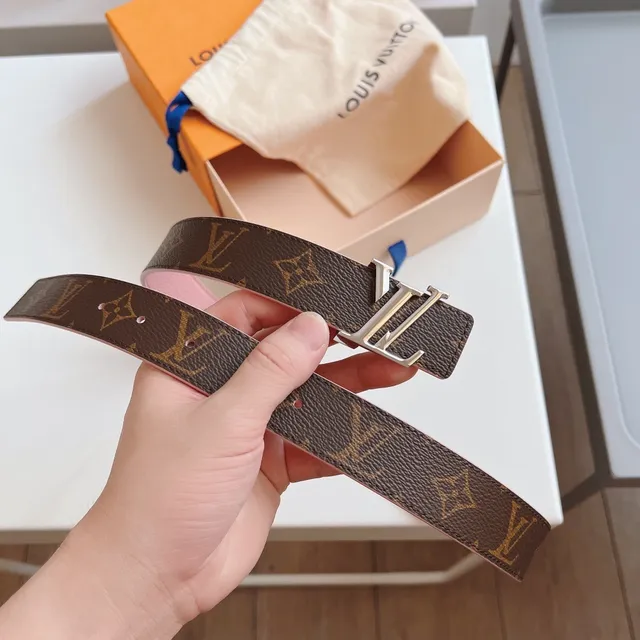 Louis Vuitton ceinture réversible marron rose monogramme toile cuir 5