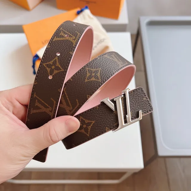Louis Vuitton ceinture réversible marron rose monogramme toile cuir 9