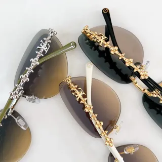 Louis Vuitton بدون إطار مونوغرام زهور خرز أذرع نظارات شمسية