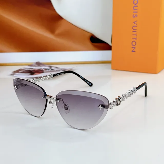 Louis Vuitton Rimless Monogram Floral Bead Temple Sunglasses 5