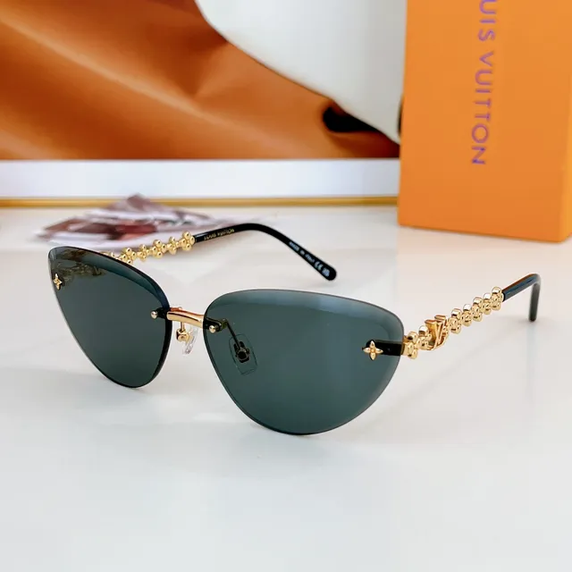 Louis Vuitton Rimless Monogram Floral Bead Temple Sunglasses 7