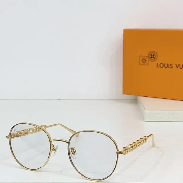 Louis Vuitton Gafas ópticas redondas de metal con cadena en la patilla 6