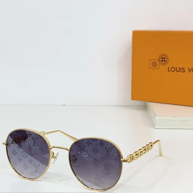 Louis Vuitton Gafas ópticas redondas de metal con cadena en la patilla 8