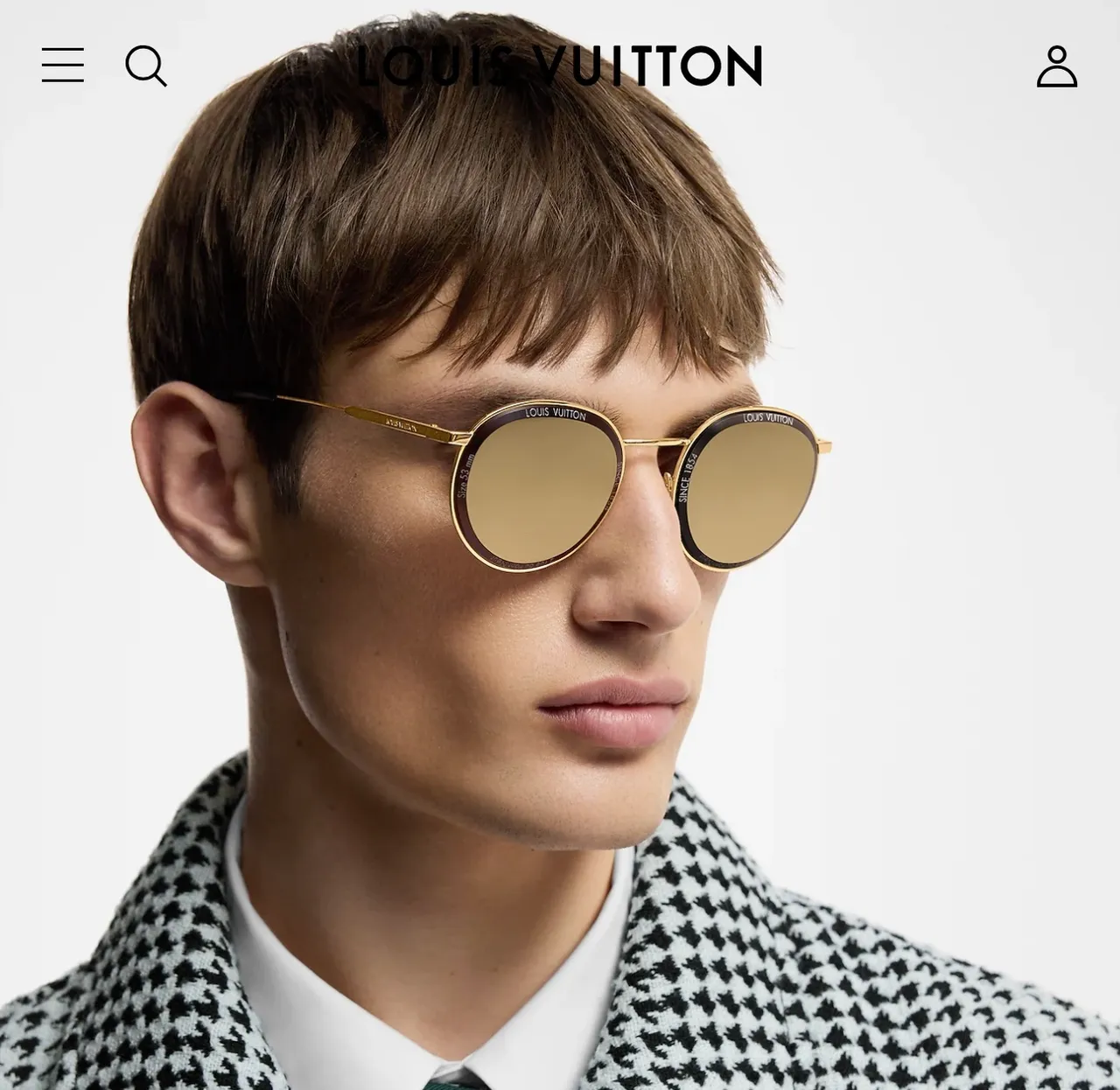 Louis Vuitton óculos de sol redondos de metal tom dourado espelhados âmbar 7