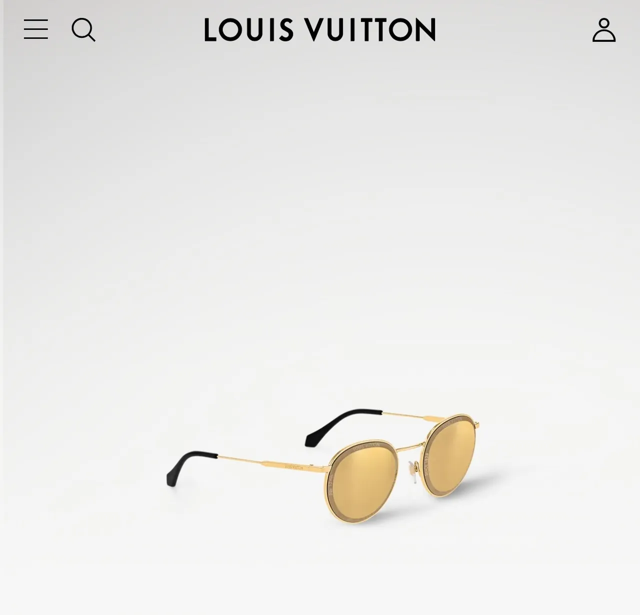 Louis Vuitton óculos de sol redondos de metal tom dourado espelhados âmbar 8