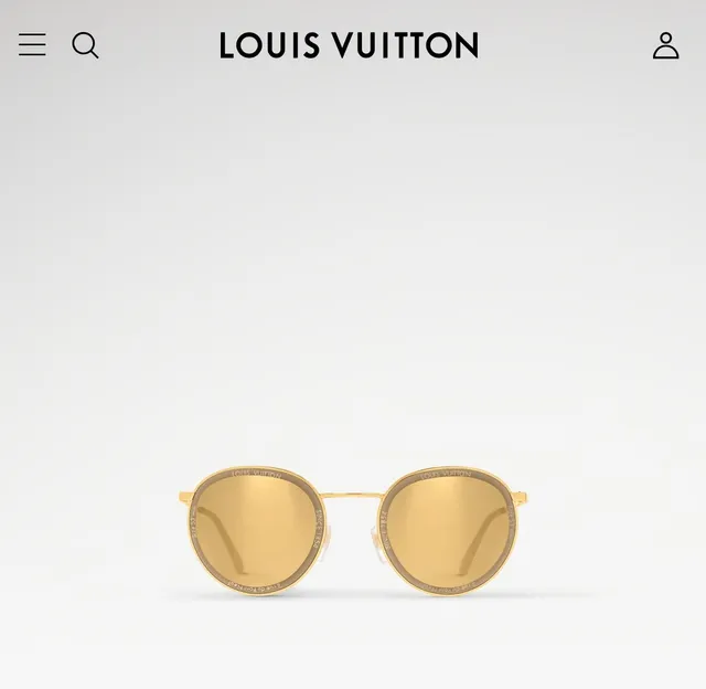 Louis Vuitton óculos de sol redondos de metal tom dourado espelhados âmbar 9