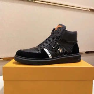 Louis Vuitton Run Away Black Patent and Suede High-Top Lifestyle Sneaker — Louis Vuitton Lifestyle Sneakers photo from the Yupoo catalog