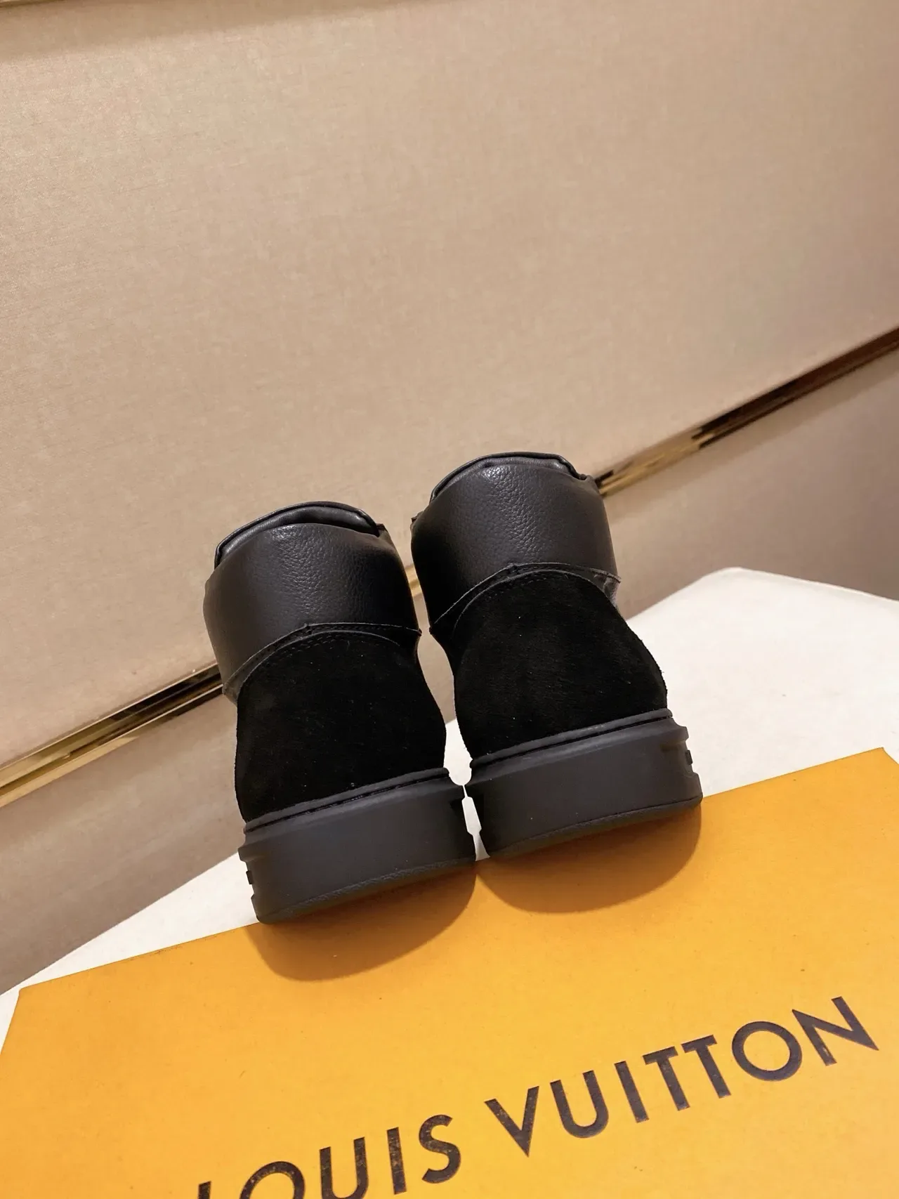 Louis Vuitton Run Away Black Patent and Suede High-Top Lifestyle Sneaker 3