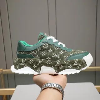 Louis Vuitton Run Away Olive Green Monogram Chunky Sneakers