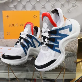 Louis Vuitton Run Away সাদা নীল লাল কালো চাঙ্কি স্নিকার