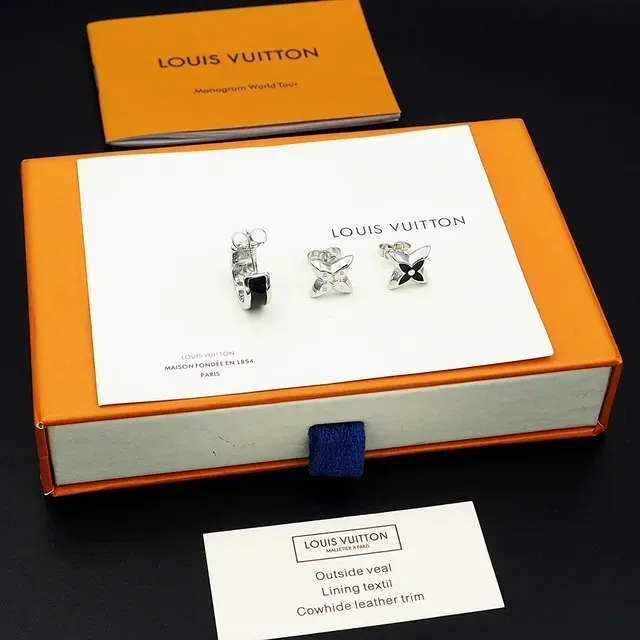 Louis Vuitton أقراط فضي أسود معدني إنلاي إيسمالت 2