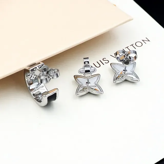 Louis Vuitton أقراط فضي أسود معدني إنلاي إيسمالت 4