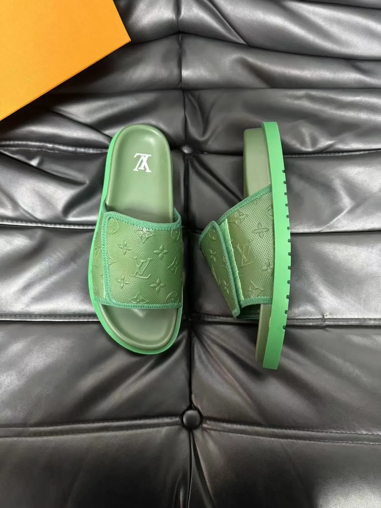 Louis Vuitton Slide Green Monogram Strap Slippers 3