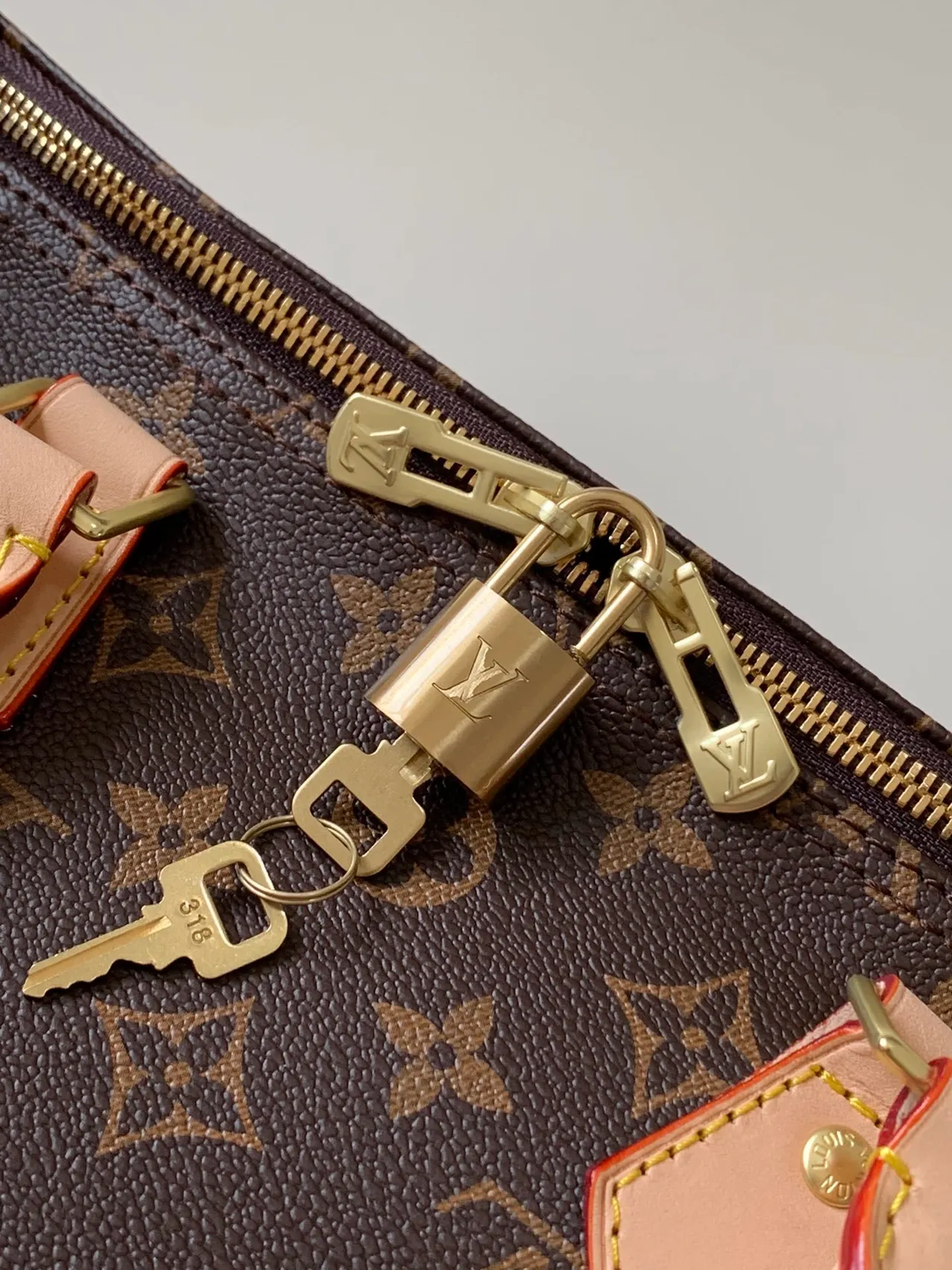 Louis Vuitton Speedy Monogram Canvas বাদামী এবং ট্যান Boston ব্যাগ 6