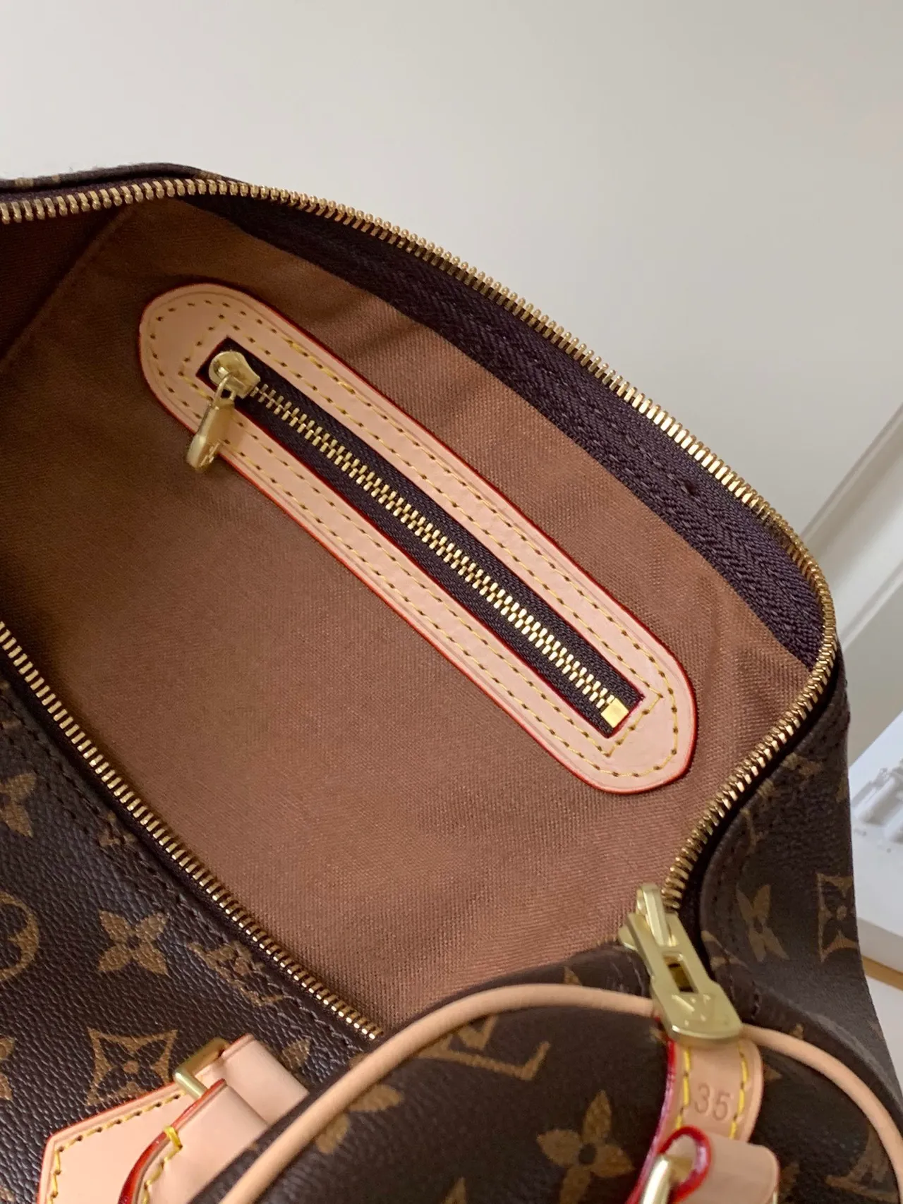 Louis Vuitton Speedy Monogram Canvas বাদামী এবং ট্যান Boston ব্যাগ 7