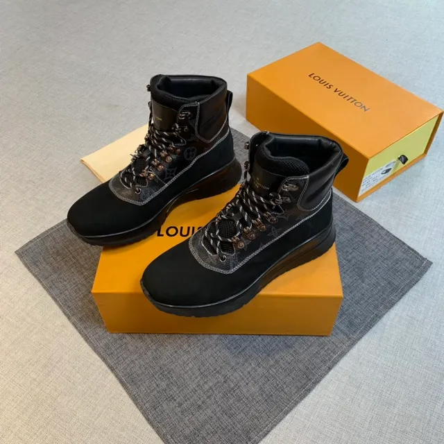 لويس فيتون Trail Boot أحذية المشي السوداء Monogram قماش 2