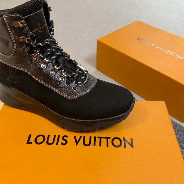 لويس فيتون Trail Boot أحذية المشي السوداء Monogram قماش 3