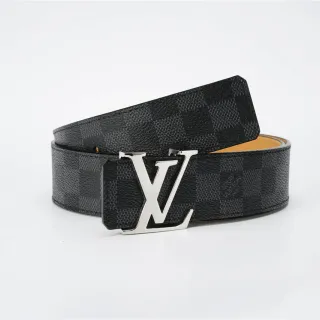Louis Vuitton Turnlock Belt Damier Graphite Leather Belt
