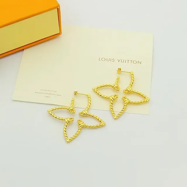 Louis Vuitton 扭绳镂空花卉圆环耳环 4