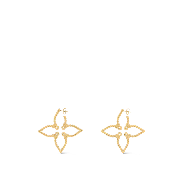 Louis Vuitton 扭绳镂空花卉圆环耳环 9