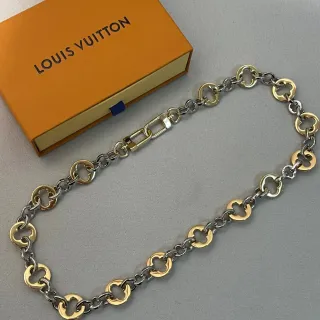 Colar Louis Vuitton de dois tons com elos de quatrefoil