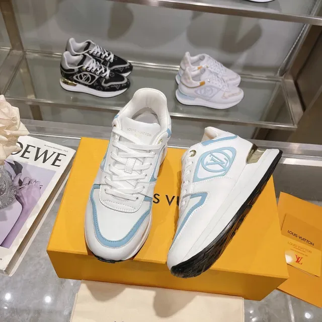 Louis Vuitton White Blue Low-Top Platform Sole Lifestyle Sneakers 2