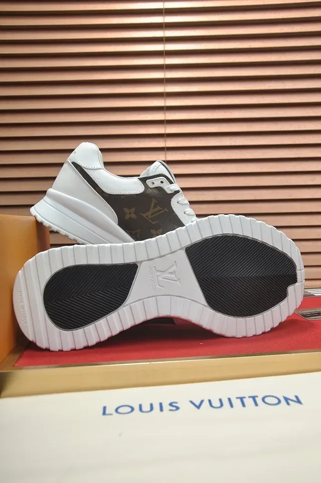 Louis Vuitton White Brown Monogram Canvas Leather Lifestyle Sneakers 3