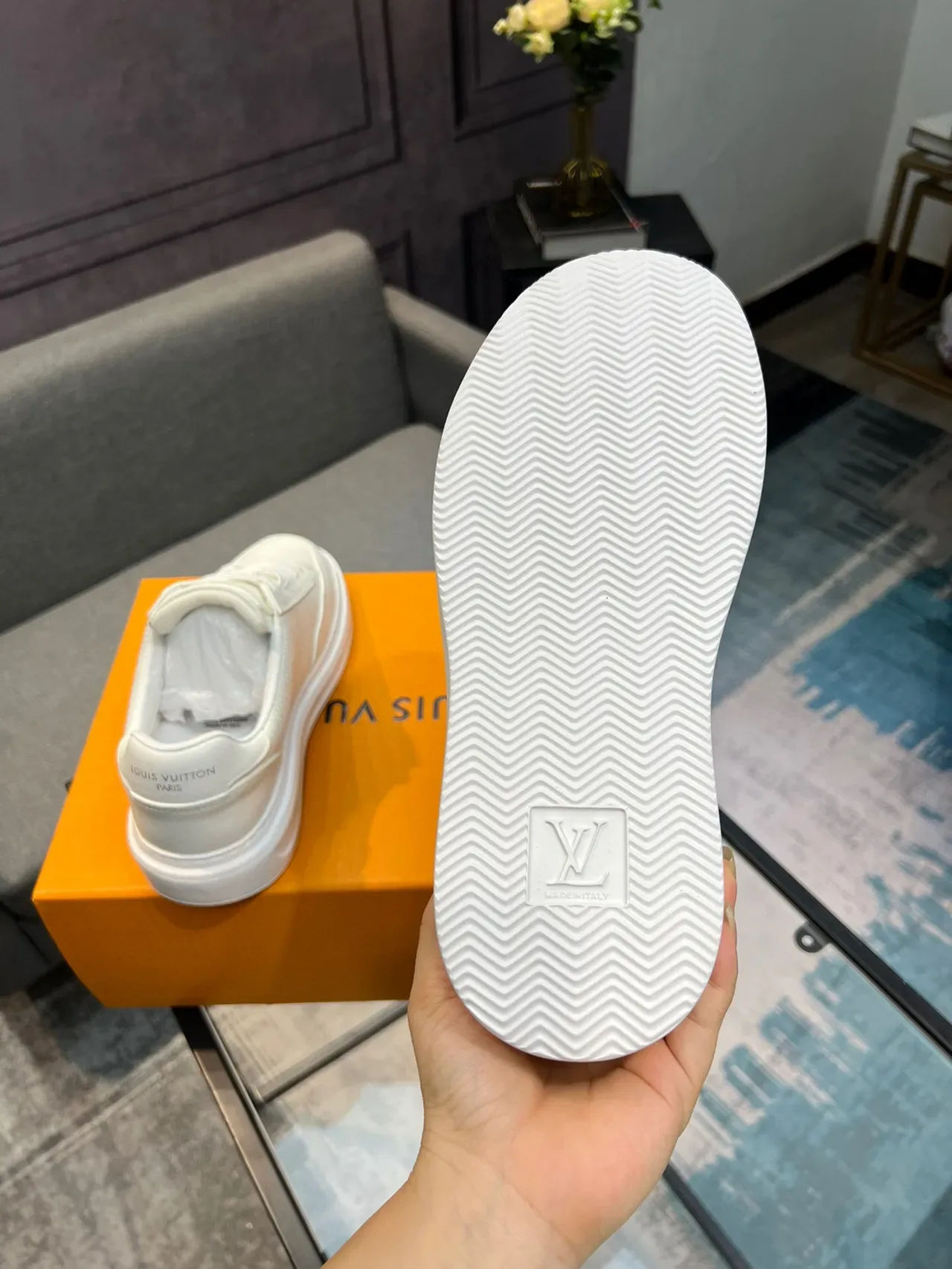 Louis Vuitton White Perforated Leather Lifestyle Sneakers 7