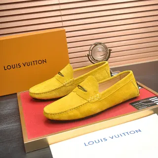 Louis Vuitton হলুদ বেইজ স্যুড Penny Loafer