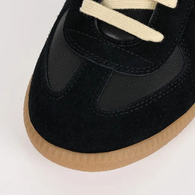 Maison Margiela Negro y Beige Panelado en Ante y Cuero Superior, Cordones de Contraste Crema, Sneakers Lifestyle 5