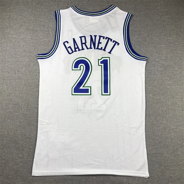 Mitchell & Ness Hardwood Classics 1995–96 Kevin Garnett Camiseta de malla blanca azul verde 2