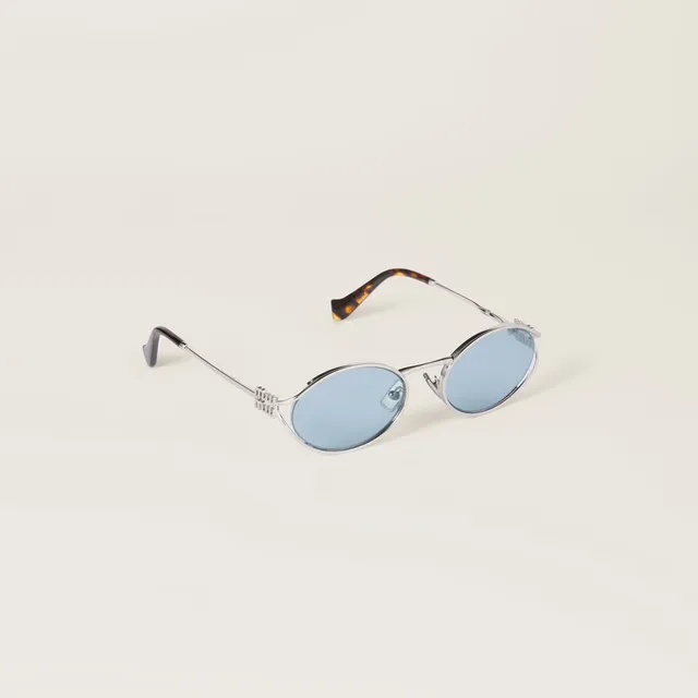 Miu Miu OMU52YS Gafas de sol de marco metálico oval 2