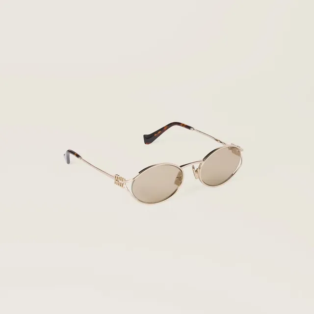 Miu Miu OMU52YS Gafas de sol de marco metálico oval 3