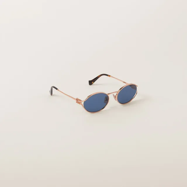 Miu Miu OMU52YS Gafas de sol de marco metálico oval 5